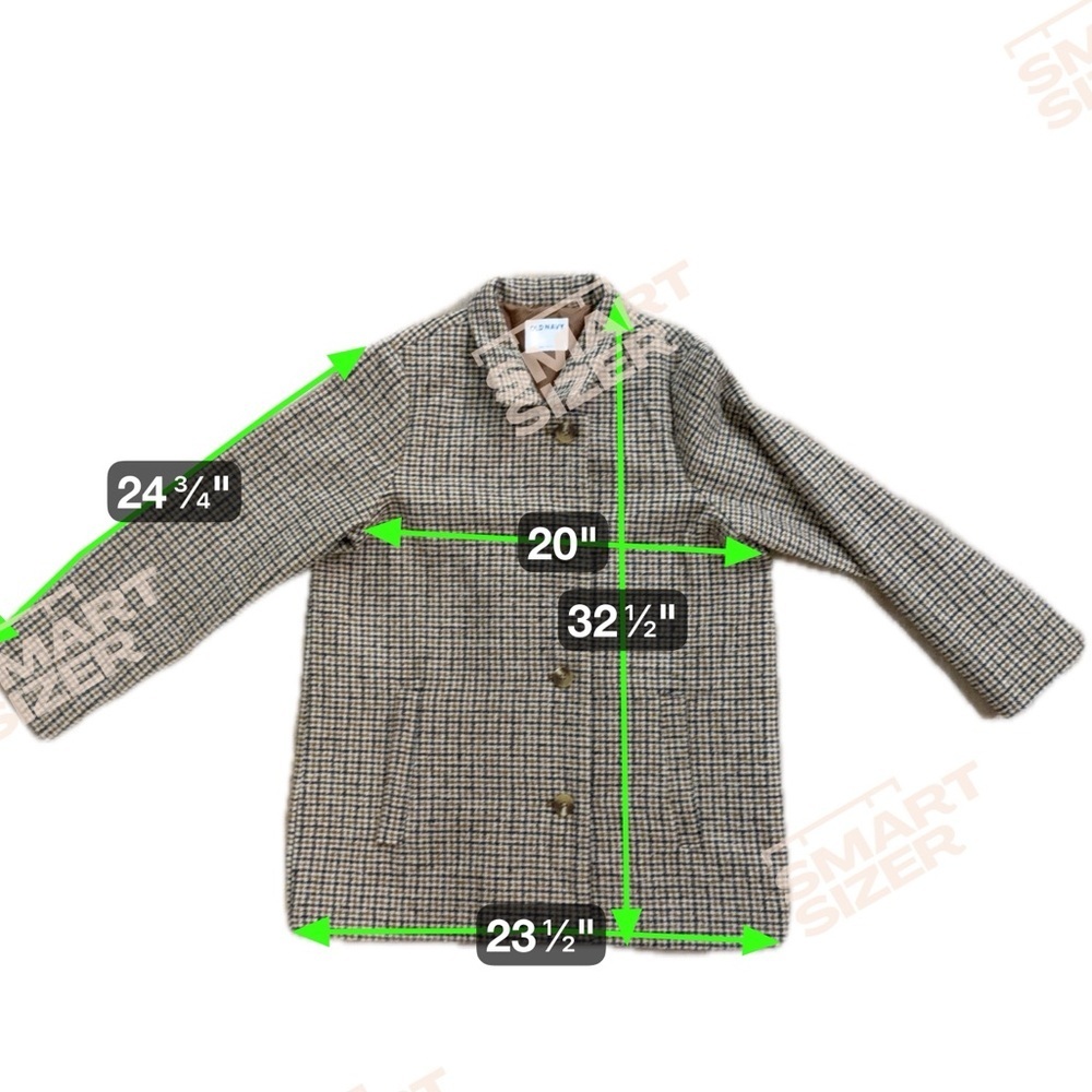 Old Navy Houndstooth Coat Jacket Size L Brown Tan Classic Button Front - Picture 7 of 7
